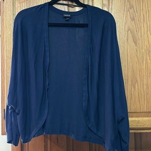 Torrid size 3 navy sheer short waisted cardigan.